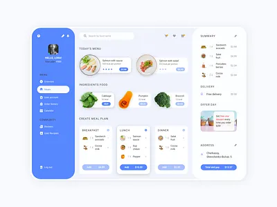Food dashboad design ui ux