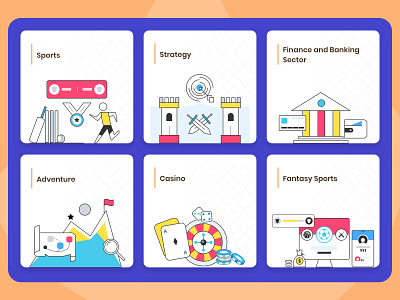Game Business Categories adventure banking banner casino design fantasy sports game icon illustration minimal sports strategy ui ux vector web