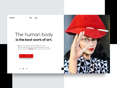 Kazimir - Landing page brand colors creative design fashion fashion website identity minimal simple suprematism typography ui uiux uxdesign webdesign xd xd design