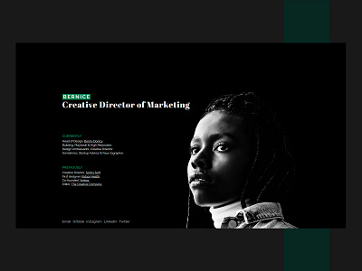 BERNICE - Minimal HTML CV Theme animation animation 2d css cv design flat html javascript ui ux