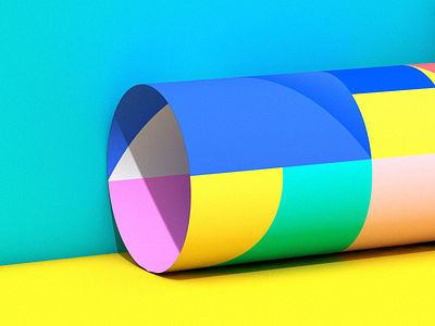 Coloured Paper Roll Render blue c4d cinem4d color colour colour palette colourful colours paper yellow