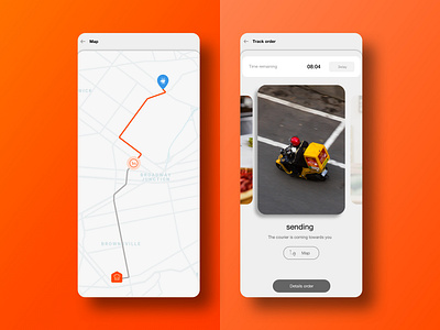 Track order app app concept application branding design food app ios map minimalist track ui ux design ui design ui ux design