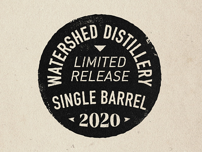 Watershed Distillery - single barrel graphic bourbon design ohio seal spirits typography vector