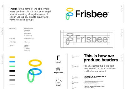 Frisbee - Logo Design 👼🏻 angel angel investor angel level bee branding butterfly f finance frisbee fund funding identity design invest logo logo design logo grid logo identity monogram rotation venture