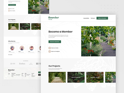 Bouvier Nature agriculture association cooperative gardening green homepage jeremy landingpage landscape nature plants trees ui web web design websites