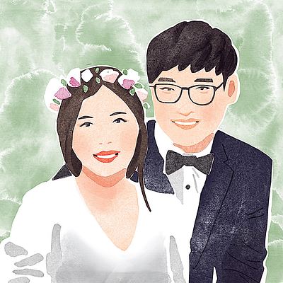 wedding day illustraion procreate watercolor wedding