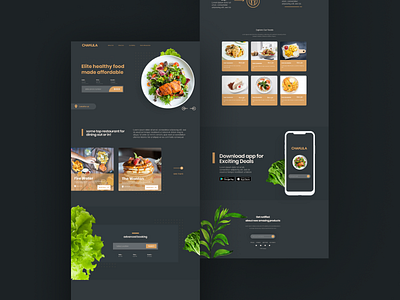 Restaurant Landing Page africa dark ui date dinner figma figmaafrica food illustration landing page resturant ui ux