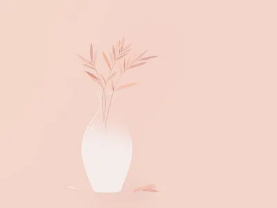 Vase with leaves delicate design illustration illustrator leaves tenderness valentines day valentinesday vase wacom