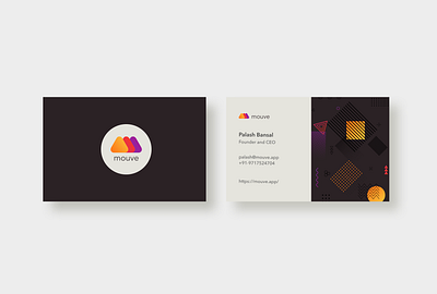 Mouve Business card (Black theme) branding business business card design illustraion socialmedia