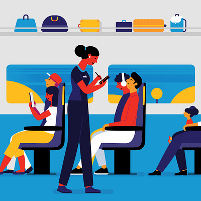 Checking tickets 2d character design fab design fabdesign flat flat design illustration motion design motion graphics