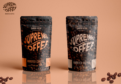 Supreme Coffee Logo and Packaging Concept branding coffee coffee logo logo logo design packagedesign packaging