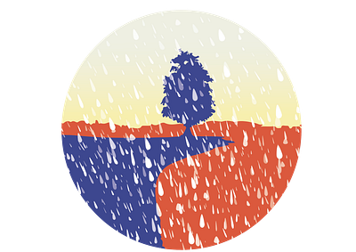 Lone tree. Snowy storm. color colors illustration minimalism nature snow storm tree