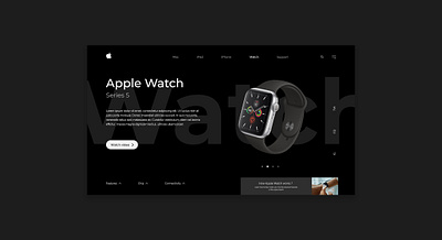 Apple Watch Landing Page concept design apple apple design apple watch concept design ui ui ux ui deisgn ui design ui designer ui designs ui ux uidesign uiux ux web web design web ui website website concept website design