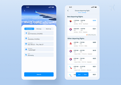 Flight Search Screens app design dailyui flightbooking flightsearch ios app mobile ui travel app uidesign