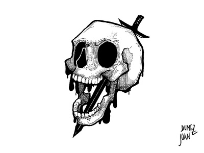 Inktober Injured bw doodle illustration injured inking inktober inktober2019 joandumez pen skull skulllogo sword