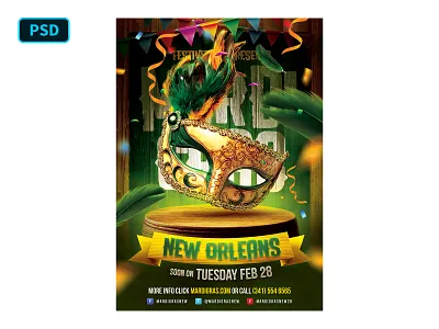 Mardi Gras Carnival Flyer Template brazil carnival creative market festival flyer flyer psd flyer template mardi gras mardi gras party masquerade party poster