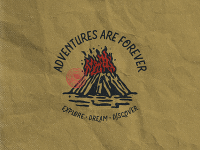 Adventures are Forever badgedesign clothing drawing