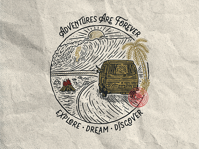 Adventures are Forever badgedesign design clothing