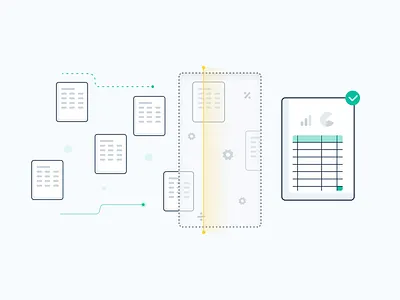 Document analysis branding clean documents healthcare illustration vector