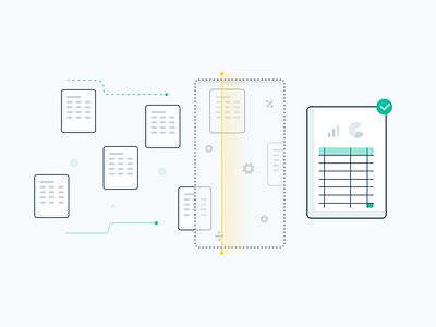 Document analysis branding clean documents healthcare illustration vector