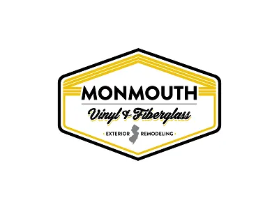 Monmouth Vinyl & Fiberglass branding craftsman graphic design house logo logo design modern remodeling roof roofing typography vintage