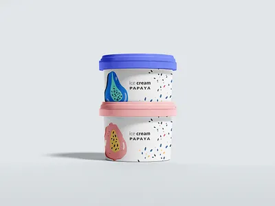 Packaging design for Ice Cream Fruits Illustration branding design food fruit fruits healthy app healty ice cream ice cream truck illustration package package design packaging papaya pattern typography ui vector