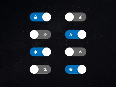 SafeSpace Custom Switches 015 app challenge clean daily daily ui dailyui dark dark mode dark ui design on off safespace setting space switch switches ui ui design ux
