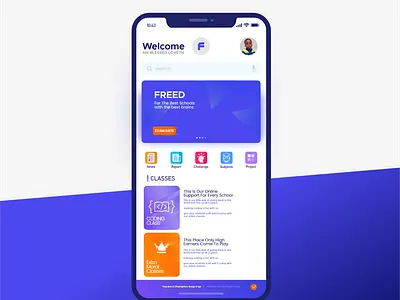 Modern College Dashboard UI Design Android app design icon illustration mobile mobile app design mobile ui typography ui ux web