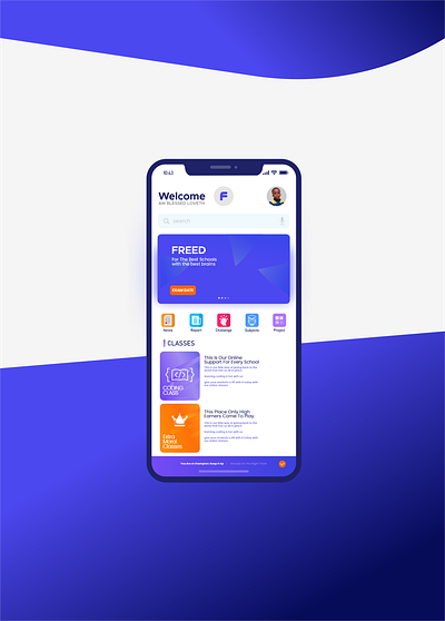 Modern College Dashboard UI Design Android app design icon illustration mobile mobile app design mobile ui typography ui ux web