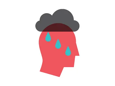 Under The Weather head illustration vector weather wordplay