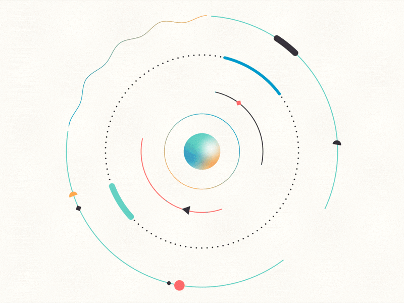 Floating gradient data animation circle data visulization dataviz geometry gif gradient grain illo motion motion graphics shapes texture