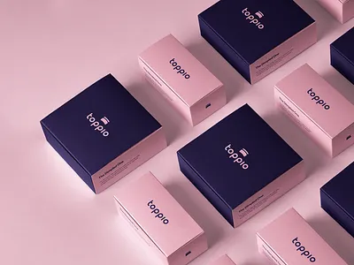 Toppio - Product Packaging 3d box brand branding clean color design editorial icon identity illustration infographic logo minimal mockup packaging pink product sketch