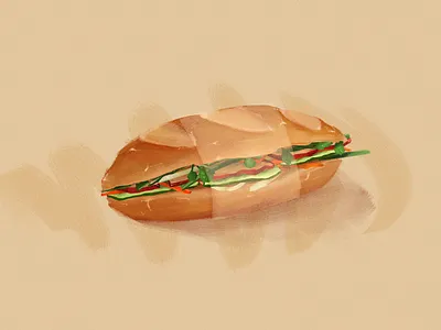 Typical vietnamese sandwich illustration