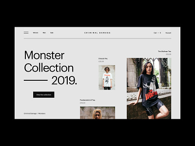 Daily UI #53 // Header Navigation clean ui clothing brand concept design daily ui design ecommerce header exploration light ui minimal navigation bar ui web design website design website ui