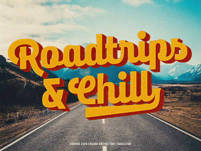 Roadtrips and chill! aiyari design display hand lettering laguna vintage logo open type opentype retro script typeface vintage