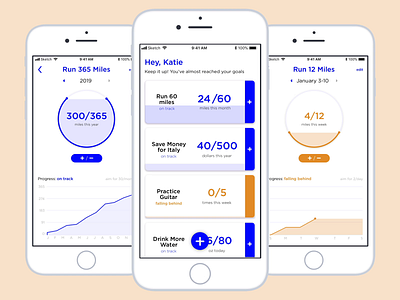 Goalie - Goal Tracker Concept app app design design fitness goalie goals ios mobile mobile ui ui ux