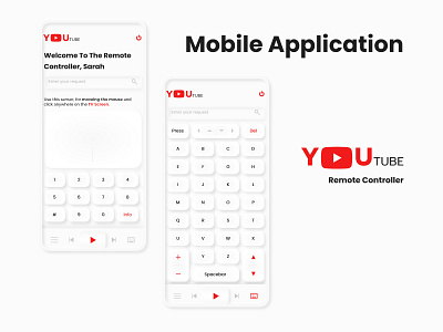 YouTube TV Remote Controller application button design buttons ios ios13 iphone keyboard logo logodesign mobile mobile app mobiledesign neumorphic neumorphism play remote control search tool tv youtube