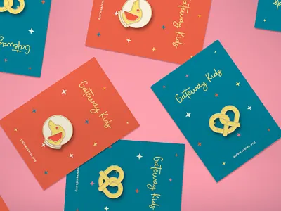 GTK dog kids pins pretzel stars