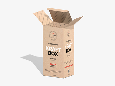 Free Opened Kraft Box Mockup branding download font free free mockup freebie identity mock up mockup mockup free mockup psd mockups packaging packaging design packaging mockup print psd stationery template