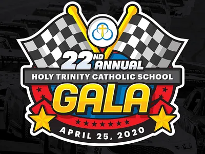 Logo lockup for Holy Trinity Catholic School - Grapevine - NASCA design illustration logo