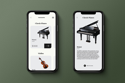 Music Instruments Online Store app app design application branding chennai designer daily design dribble interaction design interface interfacedesign mobile app music music app piano ui violin