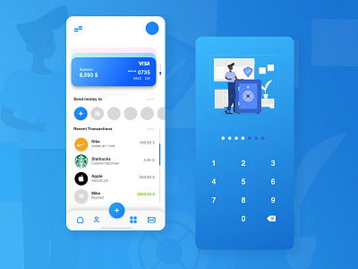 Banking app app design illustration illustrator minimal ui ux vector web website