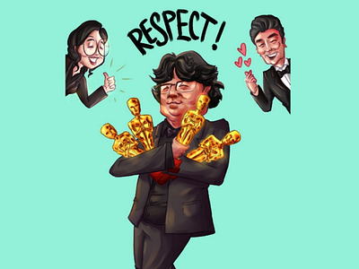 BONG JOON-HO academy awards bong joon ho digital art fan art illustration korean movie movie oscars parasite