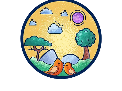 Bird love birds grainy illustration illustrator landscape vector