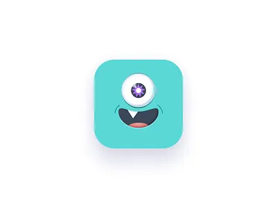 Lil Green Monster App icon app app design app icon blue design eye eyeball green icon illustration ios minimal monster smile ui ux