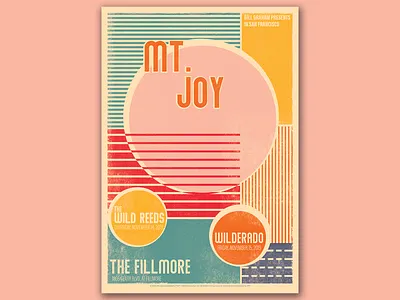 MT. JOY bill graham design geometric art gigposter hand drawn illustration poster the fillmroe vector
