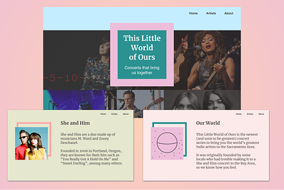 Indie Concert Website Pages branding mockup music ux visual identity webdesign