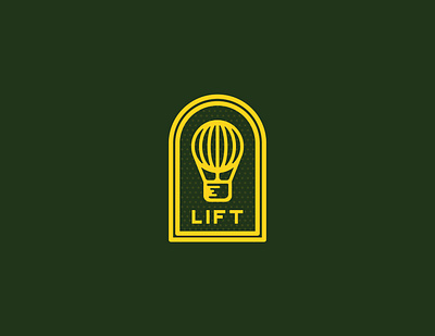 Kinda Daily Logo Challenge 002: Lift Hot Air Balloon badge branding dailylogochallenge design flat icon illustration lettering logo logo challenge minimal type typography vector vintage