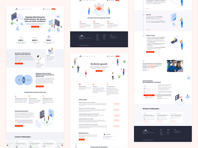 PushPartner Redesign Overview agency clean interface isometric landingpage marketing ui uiux webdesign website