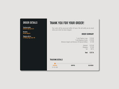 DailyUI 017 - Email Receipt challenge dailyui dailyui17 design email receipt order ui ux